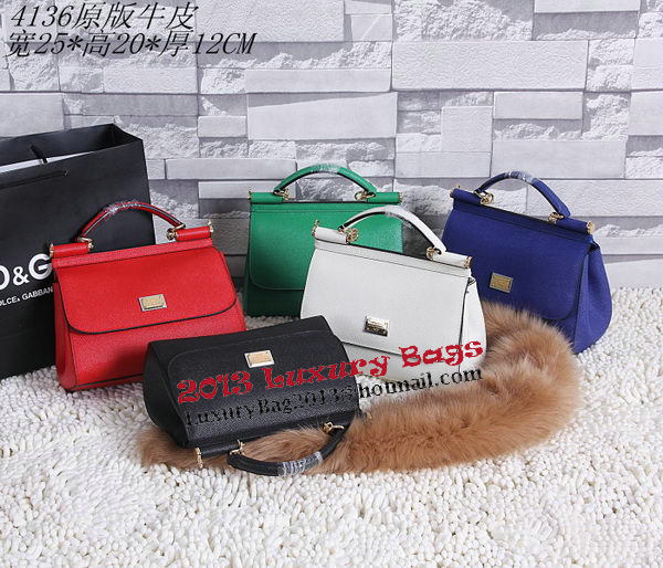 Dolce & Gabbana SICILY Calfskin Tote Bag BB4136 OffWhite Dolce & Gabbana SICILY Calfskin Tote Bag BB4136 OffWhite