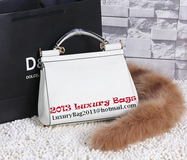 Dolce & Gabbana SICILY Calfskin Tote Bag BB4136 OffWhite Dolce & Gabbana SICILY Calfskin Tote Bag BB4136 OffWhite