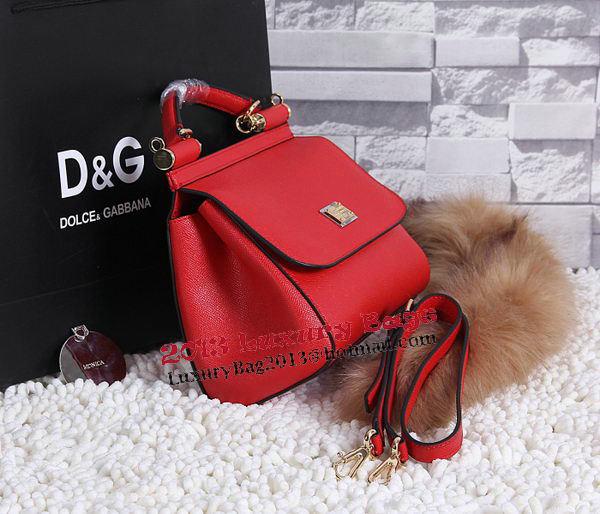Dolce & Gabbana SICILY Calfskin Tote Bag BB4136 Red Dolce & Gabbana SICILY Calfskin Tote Bag BB4136 Red
