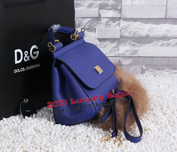 Dolce & Gabbana SICILY Calfskin Tote Bag BB4136 Royal Dolce & Gabbana SICILY Calfskin Tote Bag BB4136 Royal