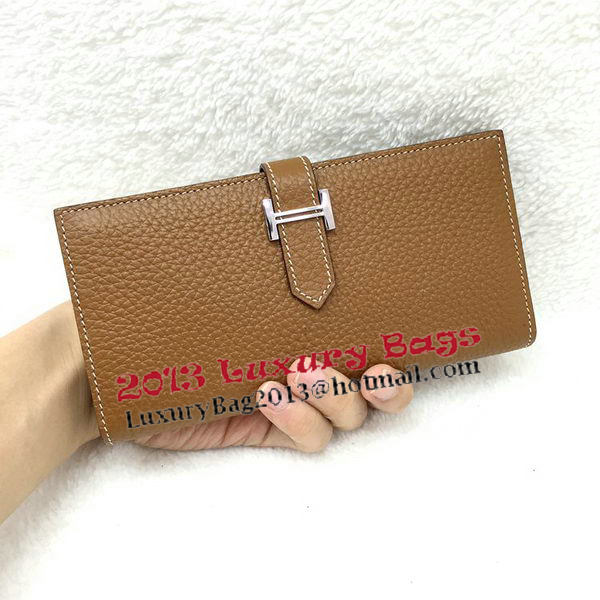 Hermes Bearn Japonaise Bi-Fold Wallet Litchi Leather A208 Wheat Hermes Bearn Japonaise Bi-Fold Wallet Litchi Leather A208 Wheat