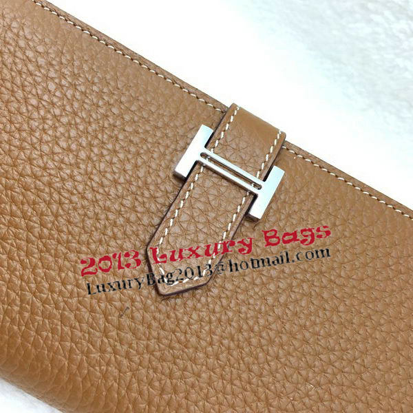 Hermes Bearn Japonaise Bi-Fold Wallet Litchi Leather A208 Wheat Hermes Bearn Japonaise Bi-Fold Wallet Litchi Leather A208 Wheat