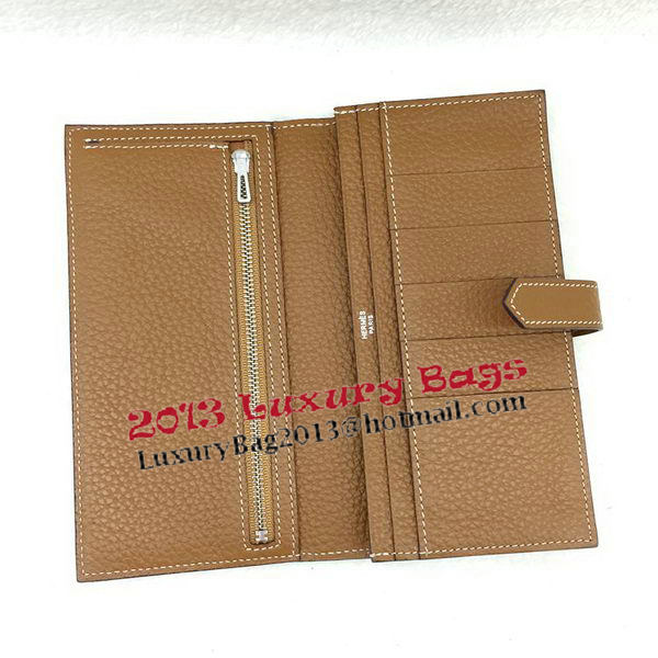 Hermes Bearn Japonaise Bi-Fold Wallet Litchi Leather A208 Wheat Hermes Bearn Japonaise Bi-Fold Wallet Litchi Leather A208 Wheat
