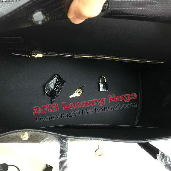 Hermes Birkin 30CM Tote Bags Lizard Leather H30LI Black Hermes Birkin 30CM Tote Bags Lizard Leather H30LI Black
