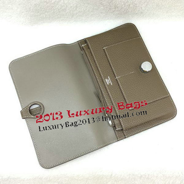 Hermes Dogon Combined Wallet Litchi Leather A508 Khaki Hermes Dogon Combined Wallet Litchi Leather A508 Khaki