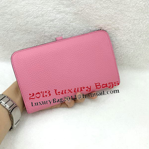 Hermes Dogon Combined Wallet Litchi Leather A508 Pink Hermes Dogon Combined Wallet Litchi Leather A508 Pink