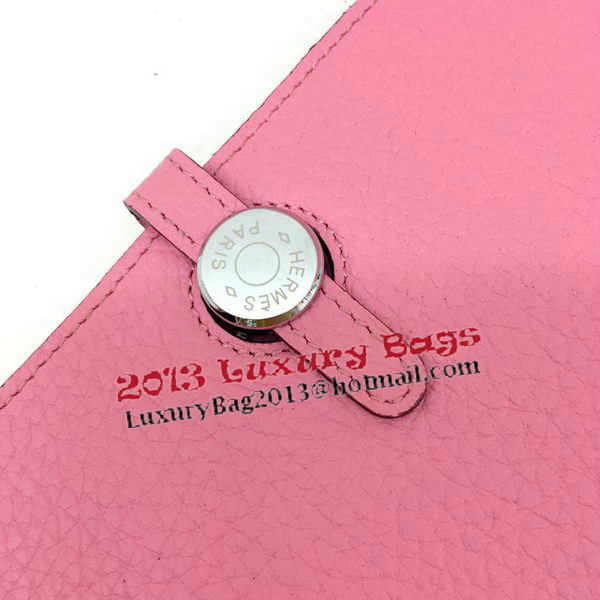 Hermes Dogon Combined Wallet Litchi Leather A508 Pink Hermes Dogon Combined Wallet Litchi Leather A508 Pink