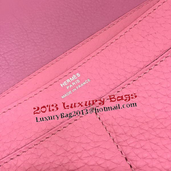 Hermes Dogon Combined Wallet Litchi Leather A508 Pink Hermes Dogon Combined Wallet Litchi Leather A508 Pink