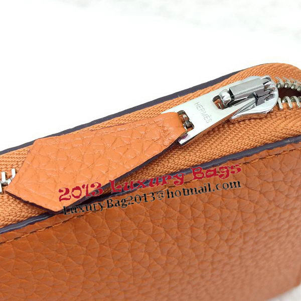 Hermes Evelyn Long Zip Wallet Litchi A808 Orange Hermes Evelyn Long Zip Wallet Litchi A808 Orange