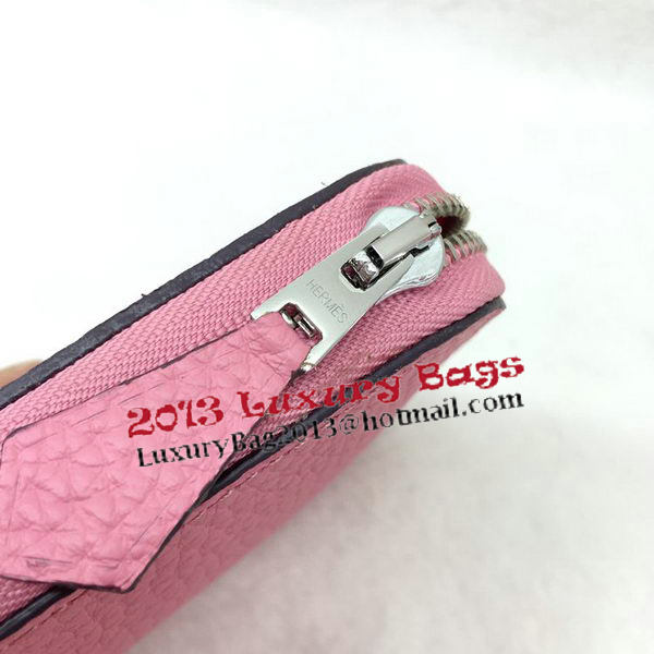 Hermes Evelyn Long Zip Wallet Litchi A808 Pink Hermes Evelyn Long Zip Wallet Litchi A808 Pink