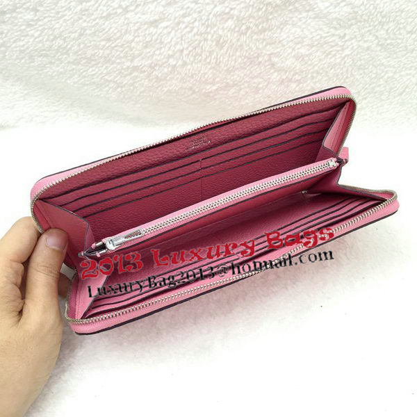 Hermes Evelyn Long Zip Wallet Litchi A808 Pink Hermes Evelyn Long Zip Wallet Litchi A808 Pink