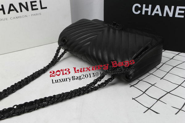 Chanel 2.55 Series Flap Bag Sheepskin Leather Chevron Quilting A1112 Black Chanel 2.55 Series Flap Bag Sheepskin Leather Chevron Quilting A1112 Black