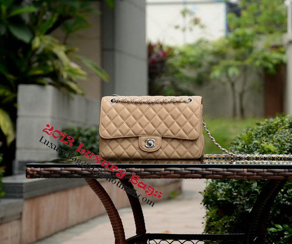 Chanel 2.55 Series Flap Bag Apricot Sheepskin Leather A1112 Silver Chanel 2.55 Series Flap Bag Apricot Sheepskin Leather A1112 Silver