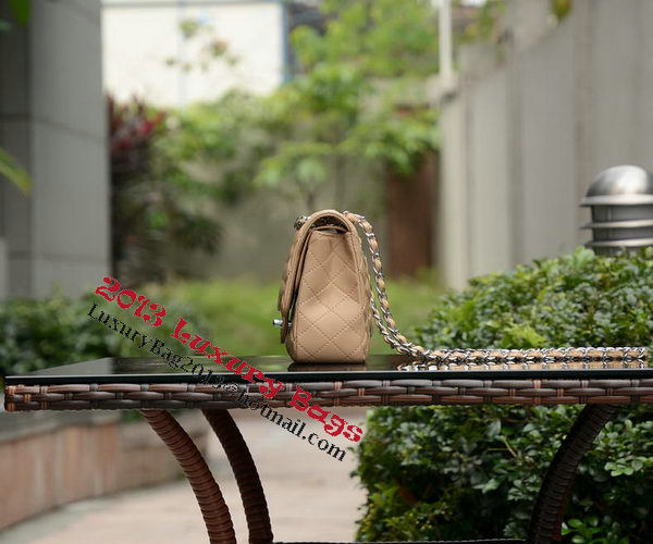 Chanel 2.55 Series Flap Bag Apricot Sheepskin Leather A1112 Silver Chanel 2.55 Series Flap Bag Apricot Sheepskin Leather A1112 Silver