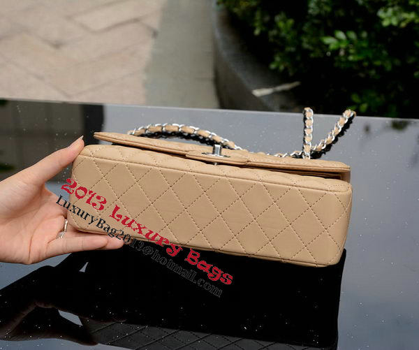 Chanel 2.55 Series Flap Bag Apricot Sheepskin Leather A1112 Silver Chanel 2.55 Series Flap Bag Apricot Sheepskin Leather A1112 Silver