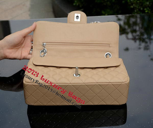 Chanel 2.55 Series Flap Bag Apricot Sheepskin Leather A1112 Silver Chanel 2.55 Series Flap Bag Apricot Sheepskin Leather A1112 Silver