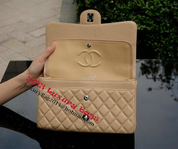 Chanel 2.55 Series Flap Bag Apricot Sheepskin Leather A1112 Silver Chanel 2.55 Series Flap Bag Apricot Sheepskin Leather A1112 Silver