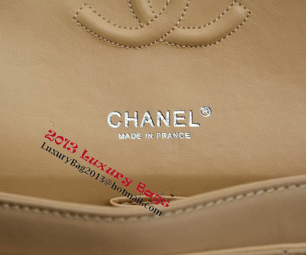 Chanel 2.55 Series Flap Bag Apricot Sheepskin Leather A1112 Silver Chanel 2.55 Series Flap Bag Apricot Sheepskin Leather A1112 Silver