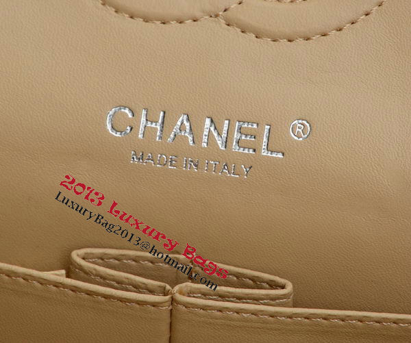 Chanel 2.55 Series Flap Bag Apricot Sheepskin Leather A37586 Silver Chanel 2.55 Series Flap Bag Apricot Sheepskin Leather A37586 Silver