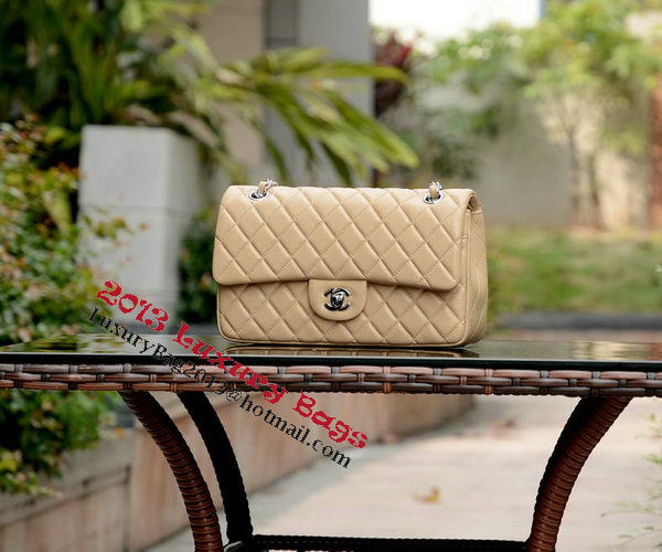 Chanel 2.55 Series Flap Bag Apricot Sheepskin Leather A37586 Silver Chanel 2.55 Series Flap Bag Apricot Sheepskin Leather A37586 Silver