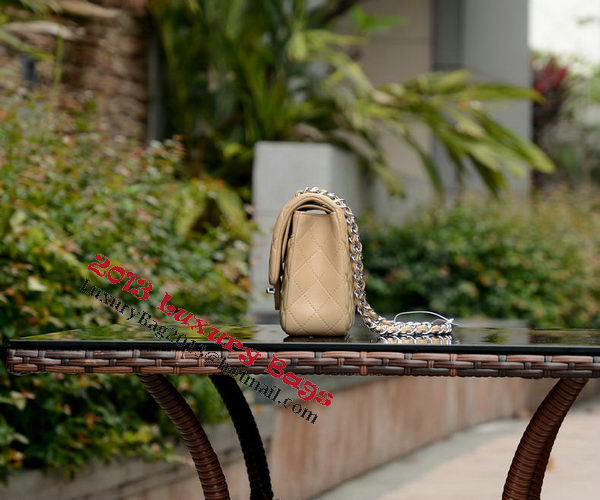 Chanel 2.55 Series Flap Bag Apricot Sheepskin Leather A37586 Silver Chanel 2.55 Series Flap Bag Apricot Sheepskin Leather A37586 Silver