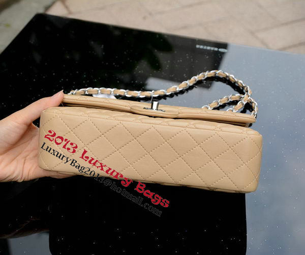 Chanel 2.55 Series Flap Bag Apricot Sheepskin Leather A37586 Silver Chanel 2.55 Series Flap Bag Apricot Sheepskin Leather A37586 Silver