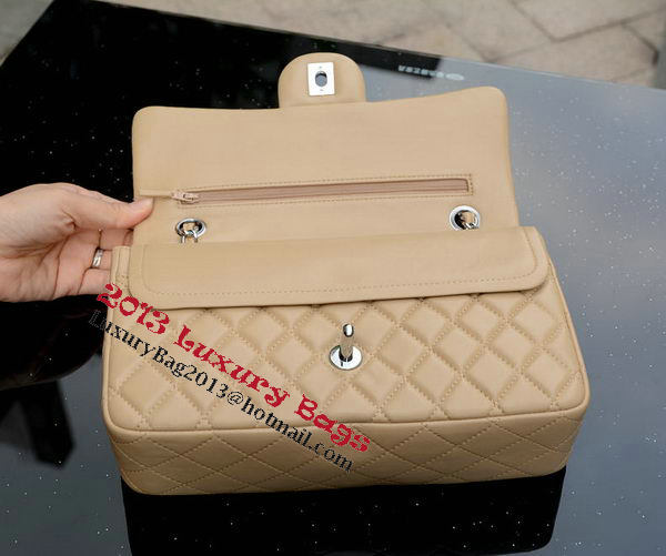 Chanel 2.55 Series Flap Bag Apricot Sheepskin Leather A37586 Silver Chanel 2.55 Series Flap Bag Apricot Sheepskin Leather A37586 Silver