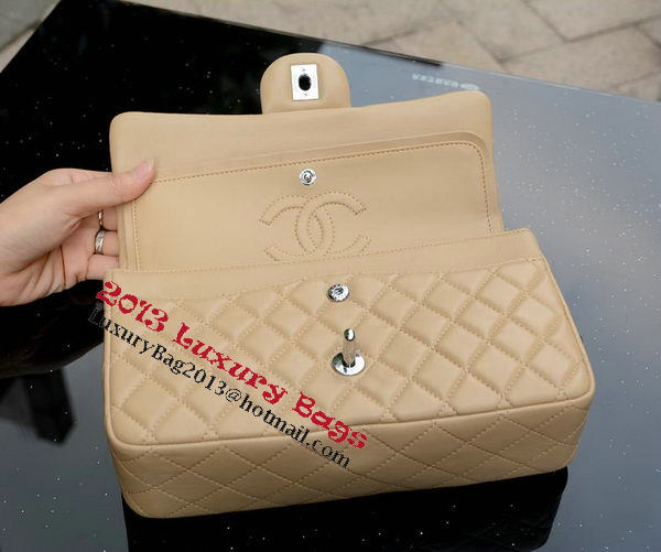 Chanel 2.55 Series Flap Bag Apricot Sheepskin Leather A37586 Silver Chanel 2.55 Series Flap Bag Apricot Sheepskin Leather A37586 Silver