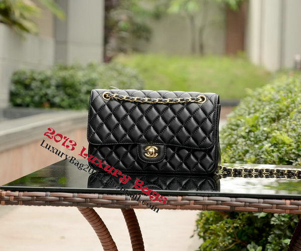 Chanel 2.55 Series Flap Bag Black Sheepskin Leather A1112 Gold Chanel 2.55 Series Flap Bag Black Sheepskin Leather A1112 Gold