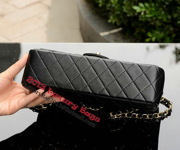 Chanel 2.55 Series Flap Bag Black Sheepskin Leather A1112 Gold Chanel 2.55 Series Flap Bag Black Sheepskin Leather A1112 Gold