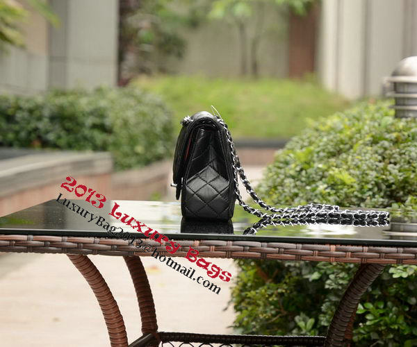 Chanel 2.55 Series Flap Bag Black Sheepskin Leather A1112 Silver Chanel 2.55 Series Flap Bag Black Sheepskin Leather A1112 Silver