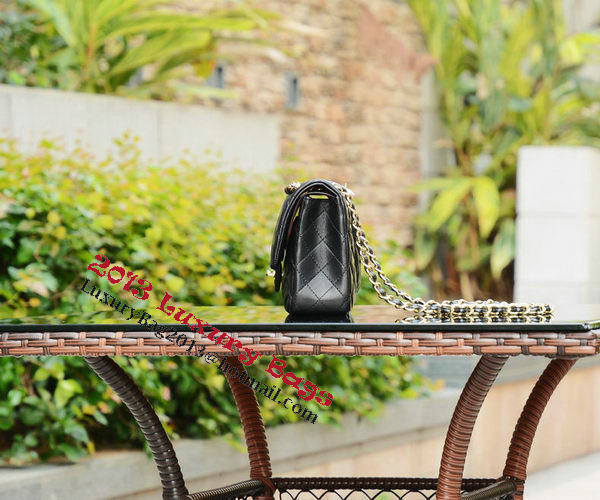 Chanel 2.55 Series Flap Bag Black Sheepskin Leather A37586 Gold Chanel 2.55 Series Flap Bag Black Sheepskin Leather A37586 Gold