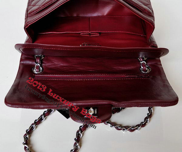 Chanel 2.55 Series Flap Bag Burgundy Patent Leather A1112 Silver Chanel 2.55 Series Flap Bag Burgundy Patent Leather A1112 Silver