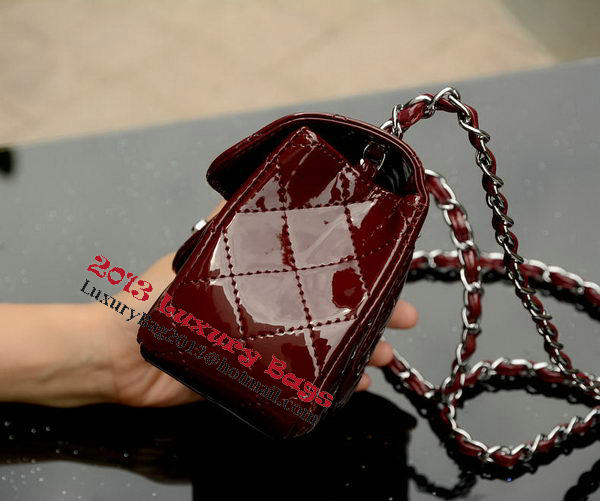 Chanel Classic MINI Flap Bag Royal Patent Leather A1115 Silver Chanel Classic MINI Flap Bag Royal Patent Leather A1115 Silver