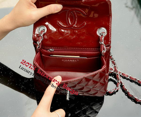 Chanel Classic MINI Flap Bag Royal Patent Leather A1115 Silver Chanel Classic MINI Flap Bag Royal Patent Leather A1115 Silver