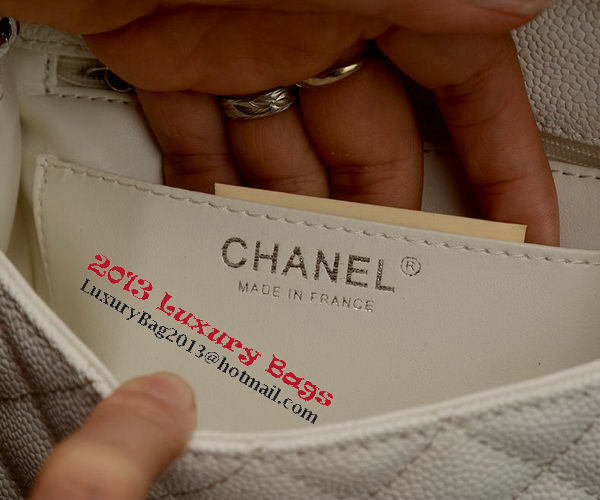 Chanel Classic MINI Flap Bag White Cannage Pattern A1115 Silver Chanel Classic MINI Flap Bag White Cannage Pattern A1115 Silver