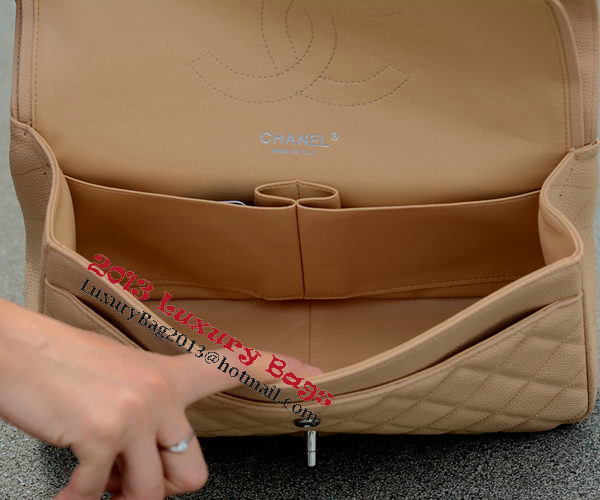 Chanel Jumbo Quilted Classic Flap Bag Apricot Cannage Patterns A58600 Silver Chanel Jumbo Quilted Classic Flap Bag Apricot Cannage Patterns A58600 Silver