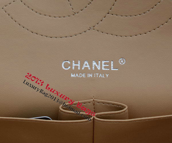 Chanel Jumbo Quilted Classic Flap Bag Apricot Cannage Patterns A58600 Silver Chanel Jumbo Quilted Classic Flap Bag Apricot Cannage Patterns A58600 Silver