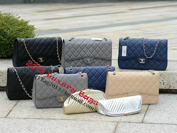 Chanel Jumbo Quilted Classic Flap Bag Apricot Cannage Patterns A58600 Silver Chanel Jumbo Quilted Classic Flap Bag Apricot Cannage Patterns A58600 Silver