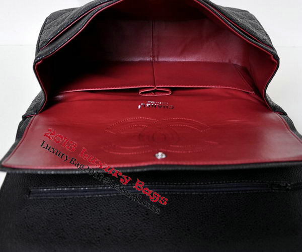 Chanel Jumbo Quilted Classic Flap Bag Black Cannage Patterns A58600 Silver Chanel Jumbo Quilted Classic Flap Bag Black Cannage Patterns A58600 Silver