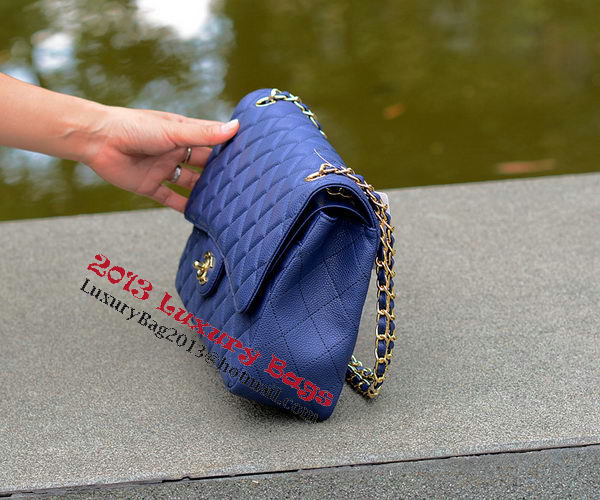 Chanel Jumbo Quilted Classic Flap Bag Blue Cannage Patterns A58600 Gold Chanel Jumbo Quilted Classic Flap Bag Blue Cannage Patterns A58600 Gold