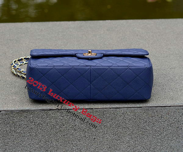 Chanel Jumbo Quilted Classic Flap Bag Blue Cannage Patterns A58600 Gold Chanel Jumbo Quilted Classic Flap Bag Blue Cannage Patterns A58600 Gold