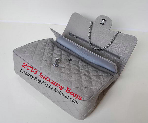 Chanel Jumbo Quilted Classic Flap Bag Grey Cannage Patterns A58600 Silver Chanel Jumbo Quilted Classic Flap Bag Grey Cannage Patterns A58600 Silver