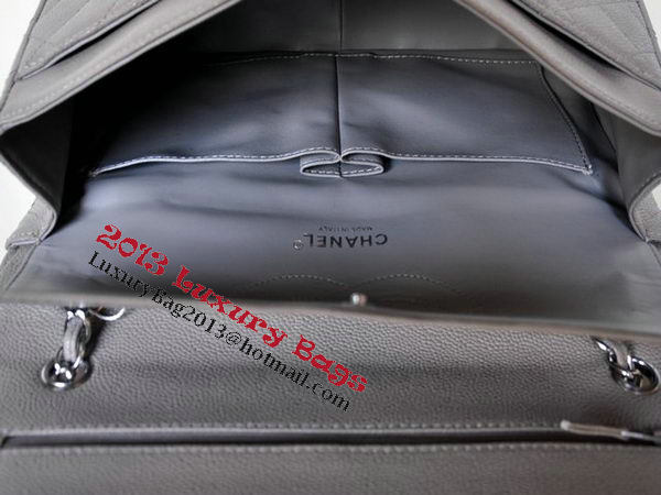Chanel Jumbo Quilted Classic Flap Bag Grey Cannage Patterns A58600 Silver Chanel Jumbo Quilted Classic Flap Bag Grey Cannage Patterns A58600 Silver