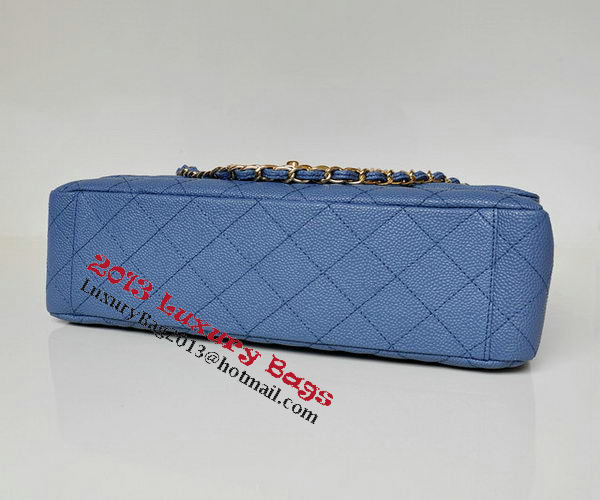 Chanel Maxi Quilted Classic Flap Bag Blue Cannage Patterns A58601 Gold