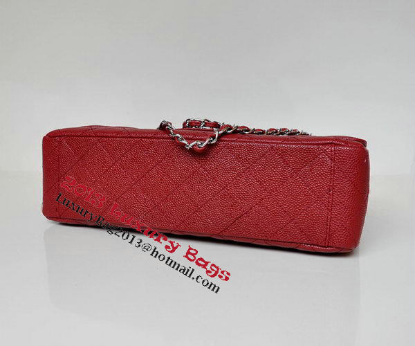 Chanel Maxi Quilted Classic Flap Bag Burgundy Cannage Patterns A58601 Silver