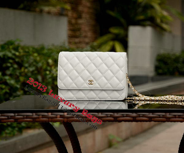 Chanel mini Flap Bag White Sheepskin Leather A33814 Gold Chanel mini Flap Bag White Sheepskin Leather A33814 Gold