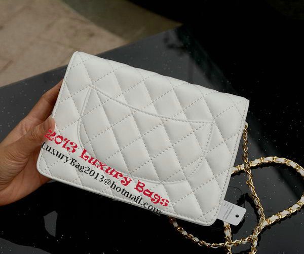 Chanel mini Flap Bag White Sheepskin Leather A33814 Gold Chanel mini Flap Bag White Sheepskin Leather A33814 Gold