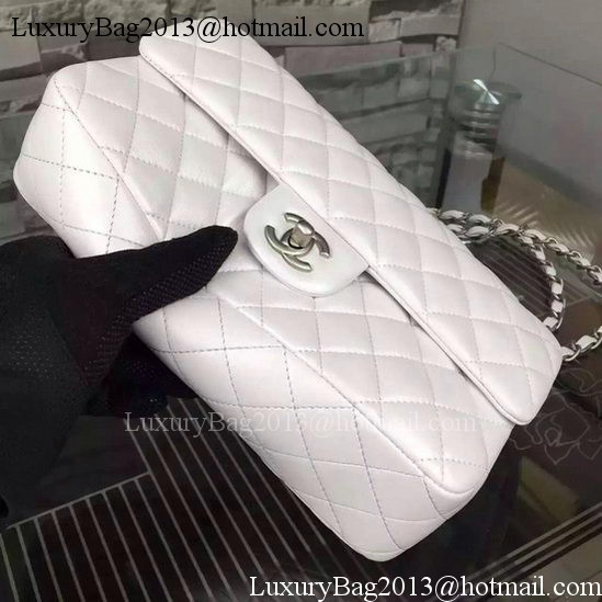 Chanel 2.55 Series Flap Bag OffWhite Sheepskin Leather A06375 Silver Chanel 2.55 Series Flap Bag OffWhite Sheepskin Leather A06375 Silver