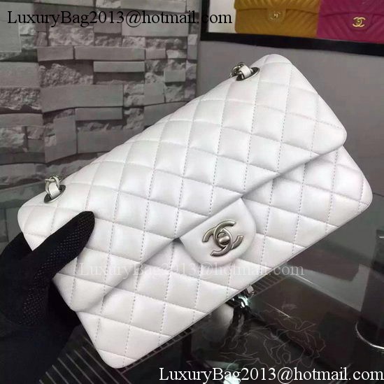 Chanel 2.55 Series Flap Bag OffWhite Sheepskin Leather A06375 Silver Chanel 2.55 Series Flap Bag OffWhite Sheepskin Leather A06375 Silver